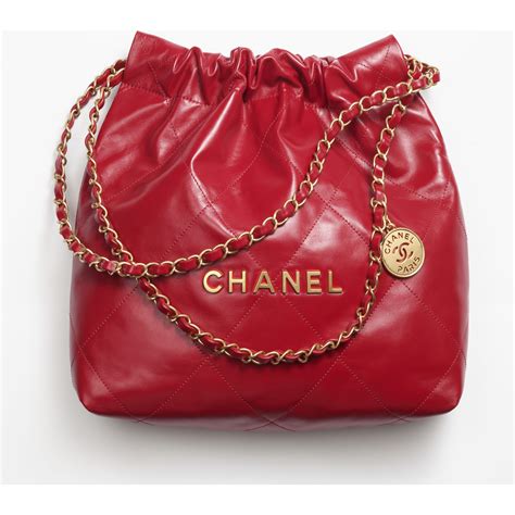 chanel red leather handbag|chanel 22 small handbag.